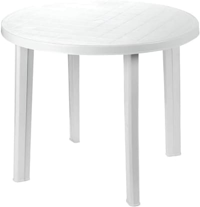 Ronde tafel - Eettafel Keuken - Huishoudelijk gebruik - Kunsthars blad - 90 x 90 x 72 cm - Wit