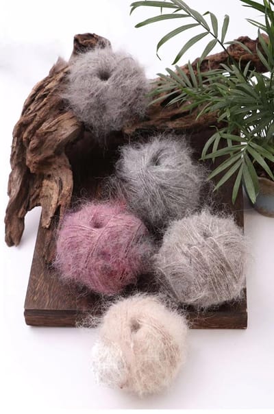 50 g mohairwol, handbreigaren voor breien en haken, breigaren, haakgaren, breigaren, zachte wol om te haken, katoengaren voor doe-het-zelf knutselen, hoeden, sjaal, trui, deken, kussen, wit