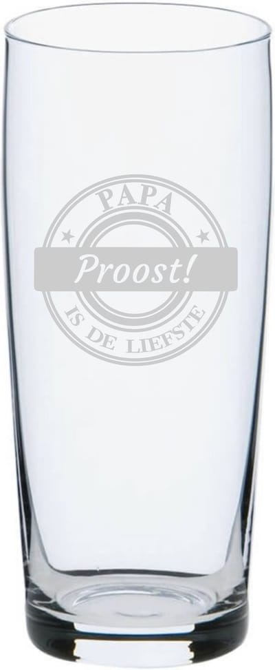 Bierglas Papa is de liefste - Vaderdag - Bierglas - Gegraveerd bierglas - opdruk - Bierglas vaderdag - Cadeau - Kado - Vaderdag kado - Vaderdag Cadeau - Bierglas vader - papa is de beste - papa is de liefste
