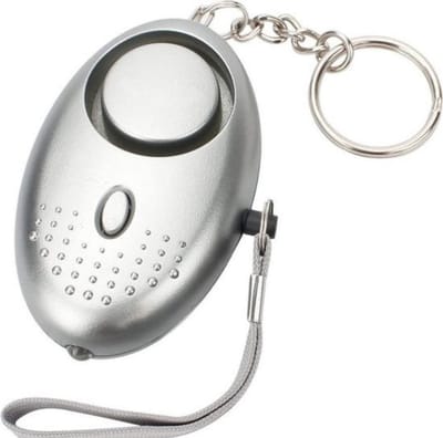S4D® - Persoonlijk Zakalarm - Paniekalarm - Senioren Alarm - Veiligheid Alarm - Persoonlijke Alarmknop - Zelfverdediging Sirene - 130 Decibel - Incl. Batterijen - Met LED Zaklamp - Sleutelhanger – Grijs