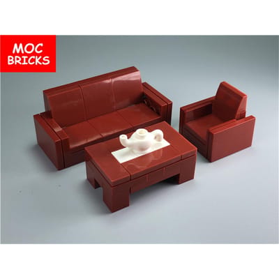 MOC Stenen Bank Huismeubilair Stoel Bureau Stad Bouwstenen Figuren Doe-het-zelf Speelgoed Voor Kinderen Cadeau