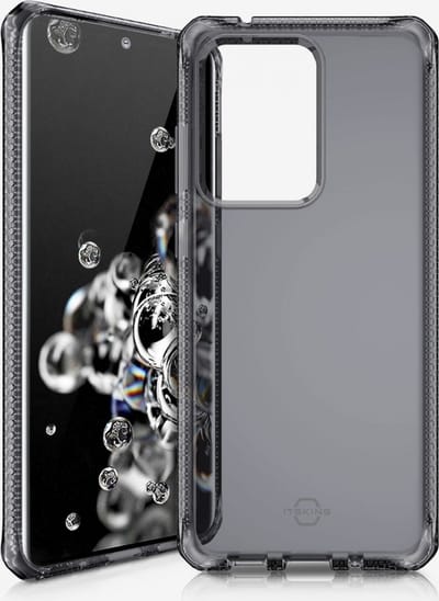 ITSkins Hoesje geschikt voor Samsung Galaxy S20 Ultra Telefoonhoesje Flexibel TPU | ITSkins SpectrumClear Backcover Shockproof | Schokbestendig Galaxy S20 Ultra Telefoonhoesje | Anti Shock Proof - Zwart