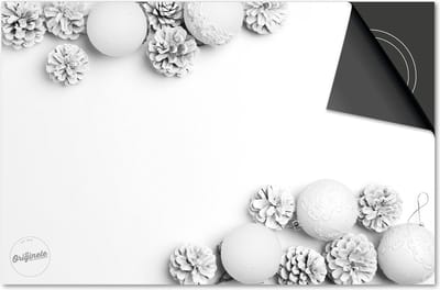 Inductie beschermer 60x60 - afdekplaat inductie mat - Dietrix Kookplaat beschermer - Exclusief - Feestdagen - Witte kerstballen