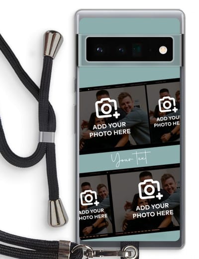 Gepersonaliseerd - Case Company® - Hoesje met koord geschikt voor Google Pixel 6 Pro hoesje met Koord - Filmrol N°2 - Telefoonhoesje met Zwart Koord - Bescherming aan alle Kanten en Over de Schermrand