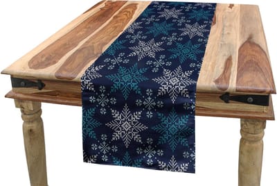 New Bed Sneeuwvlok Wintervakantiethema Accent Rechthoekige Tafelrunner, 40cm x 180cm
