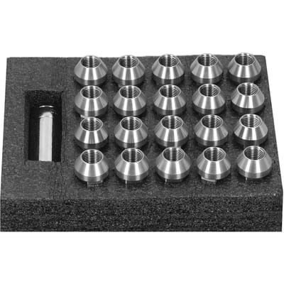 20 stuks Wielmoeren M14x1.5 Schroefdraad 2 inch Hoogte T304 Roestvrij Staal Corrosiebestendig Vergrendelende Wielmoeren gray