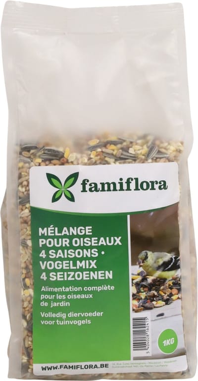 Famiflora Winter Strooivoer - 1kg - 4-Seizoenen Mengeling - Energierijk - Wintervoer voor tuinvogels - Vogelvoer
