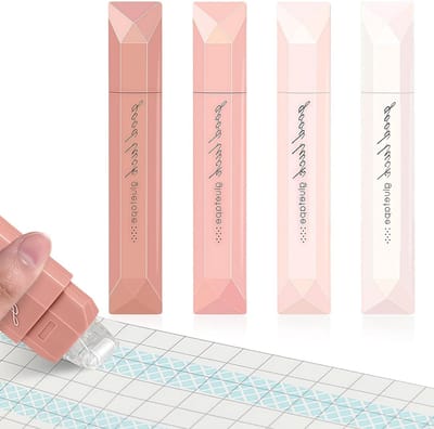 Dubbelzijdige Plakband Set van 4 - Ideaal voor Scrapbooking, Fotoalbums en Dagboekkaarten (5m x 6mm)