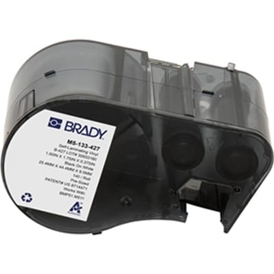 Brady M5-133-427 gelamineerde vinyl labels zwart op wit/transparant | 44,45 mm x 25,4 (origineel)