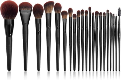 Famanu – Make-up kwastenset, 21 stuks, professionele borstels voor gezicht, ogen en lippen