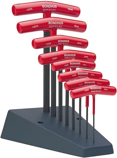 Inbussleutel Set met T-Handvat - 8 Delig Met Standaard (2-10mm)