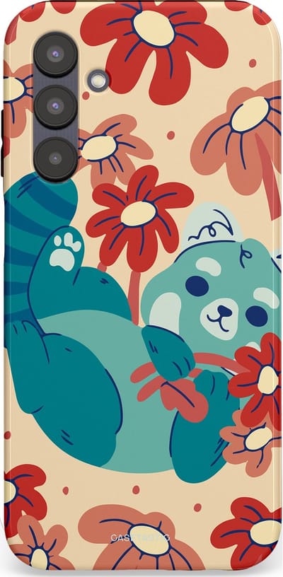 Casetastic Hoesje Geschikt voor Samsung A25 - Stijlvolle Beschermende Duo-layer Case - Rode panda knuffels