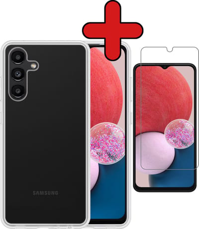 Hoesje - Met Screenprotector - Geschikt voor Samsung Galaxy A13 5G - Sterk & Shockproof - Telefoon Hoes - Back Cover - Siliconen Case - Telefoonhoes - Transparant