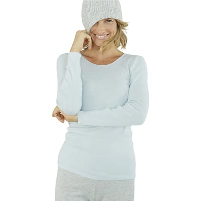 Damart - T-shirt met lange mouwen fijn ribgebreid Thermolactyl - Dames - Wit - XS