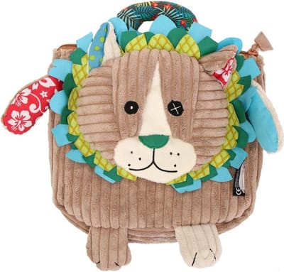 Les Deglingos Rugzak Leeuw Bruin 25 Cm