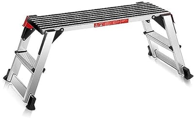 Werkplatform Aluminium - Vouwladder Bank - Klusser Thuis - Veiligheidsslot - 150 kg Belastbaar - Zilver