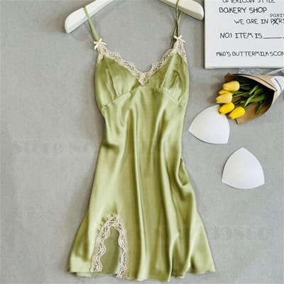 Sexy Kant Badjas Gewaad Nachthemd Lingerie Zomer Nieuw Vrouwelijk Nachthemd&Gewaad Set Nachthemd Zijdeachtige Satijn Huiskleding Loungewear XL beige