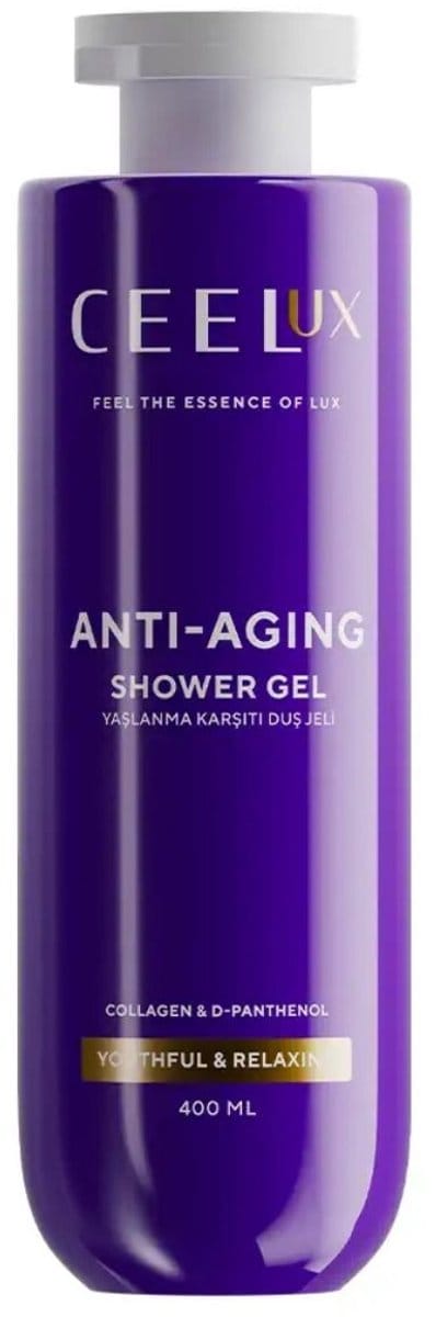 CEELUX Anti-aging shower gel - Douchegel met anti-aging effect met collageen en D-panthenol - Verzorgend en verstevigend – Ondersteunt gladde en jeugdige huid - Alle huidtype 400 ml