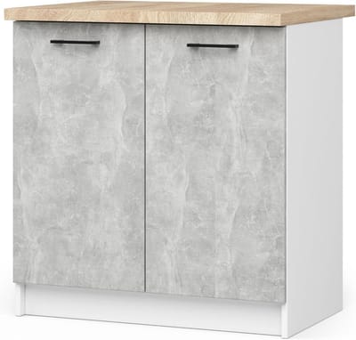 Keuken Werkblad - Aanrechtblad Keuken - Keuken Werkblad - ABS Rand Bescherming - 60 x 80 cm - Wit Cement