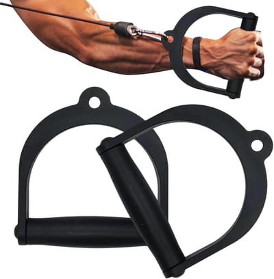 Kabelmachine Handvatten - Fitness Accessoires - Kracht Training - Polsbelasting Verminderend - 2 Stuks - Zwart