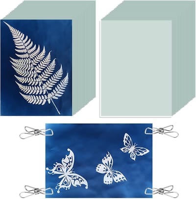 Set van 32 A5 Cyanotypie Papier voor Zonlichtdruk, Ideaal voor DIY Projecten, Creatieve Knutselactiviteiten en Educatieve Experimenten voor Kinderen en Volwassenen