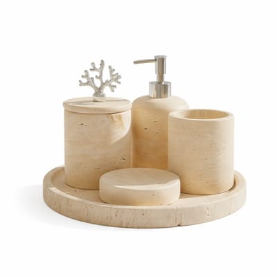 Marmoree - Travertin - Badkamerset - 5 delig - Beige