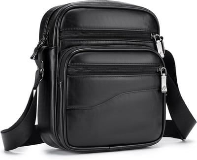 Elegante Kleine Heren Leren Schoudertas voor iPad en Tablet | Business Crossbody Sling Bag voor Reizen en Dagelijks Gebruik
