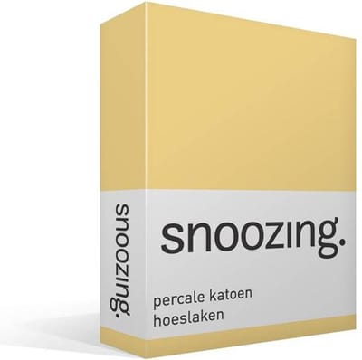 Snoozing - Hoeslaken - Eenpersoons - 70x200 cm - Percale katoen - Geel