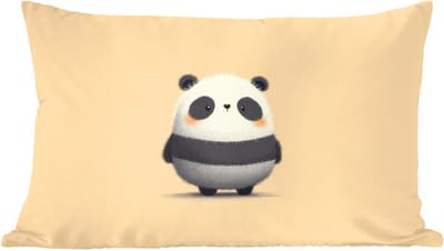 Sierkussens - Kussentjes Woonkamer - 60x40 cm - Panda - Beige - Minimalistisch