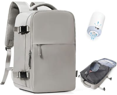 SP® Vacuümrugzak - Casual Rugzak voor Dames - Waterdichte Laptoprugzak - Grijs Bruin - 20cm x 30cm x 20cm