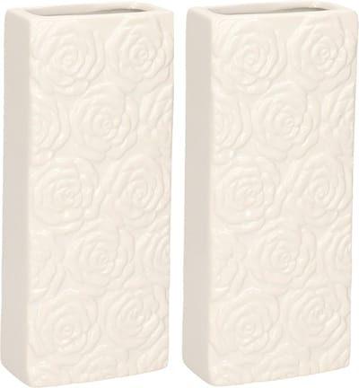 Gerimport Waterverdamper - 4x - wit - keramiek - 400 ml - radiatorbak luchtbevochtiger - 7,4 x 17,7 cm