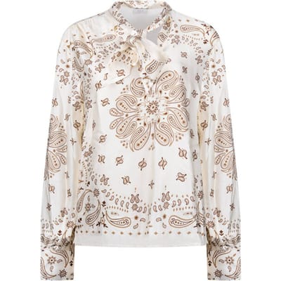 Nukus - Blouse Off White Nukus Angie Blouse Tie Paisley Blouse Off White Nkf02201