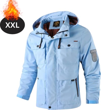 Nivard Windjas Voor Heren - Parka - Lente & Herfst - Jas - Volwassen - Windjack - Windbreaker - Outdoor - Blauw - Maat XXL