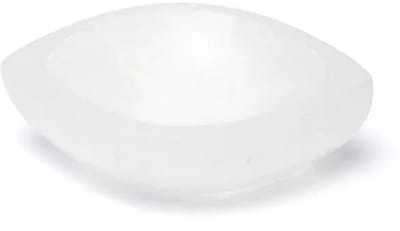 Seleniet oogvormige schaal glanzend – ± 14 cm x 9 cm x 4 cm
