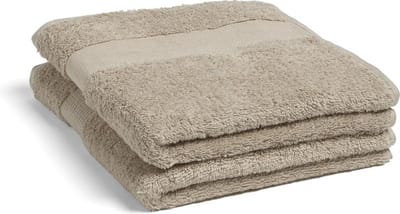 Yumeko handdoeken terry warm taupe 50x100 - 2 st - Hotelkwaliteit - Bio, eco & fairtrade