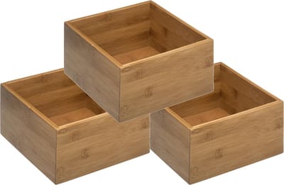 Set van 3x stuks 5five sieraden/make-up houder/box - 18 x 18 x 9,5 cm - bamboe hout - organizer
