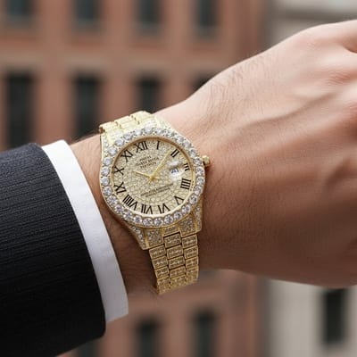 Anelplus Gouden Heren Horloge – Stijlvol & Modern – Tijdloos Design