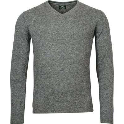 Baileys Trui V-Neck Uni Color Lambswool Grijs / male