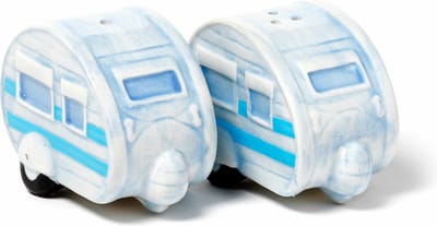 Puckator Peper en zout stel - vakantie caravans - keramiek - origineel cadeau - handwas