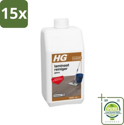 15 x HG Laminaatreiniger Glans 1 liter - Grootverpakking - Laminaatreiniger - Laminaatvloer Schoonmaken - Vloerreiniger - Glansreiniger - HG Laminaat Reiniger
