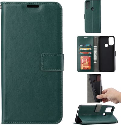 LuxeBass Hoesje geschikt voor Motorola Moto G62 - Boekhoesje - Telefoonhoes - GSM hoes - Groen gsm hoesje - telefoonhoes - telefoonhoesjes