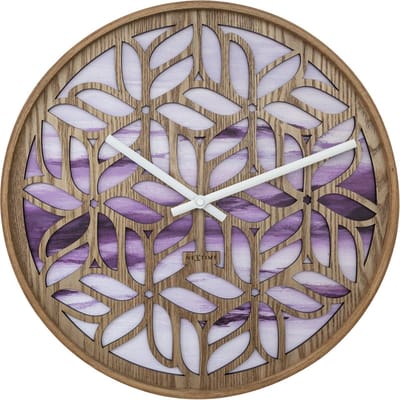 NeXtime Yogi – Wandklok – 40 cm – Hout – Paars – Stil