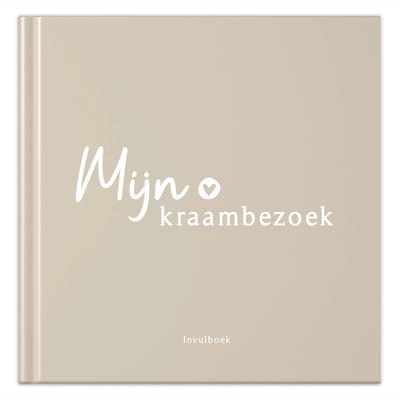 Fyllbooks - Kraambezoekboek - Kraamtijd - Invulboek voor Kraambezoek - Kraamboek - Beige - Geschikt voor: 66 Gasten