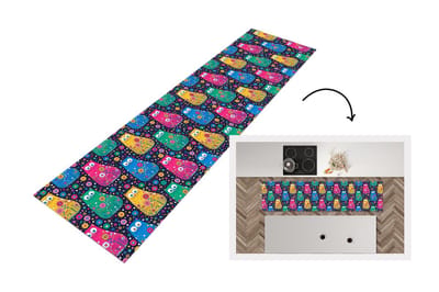 Keukenloper - Loper keuken - Kat - Regenboog - Bloemen - 200x50 cm - Keukenloper vinyl