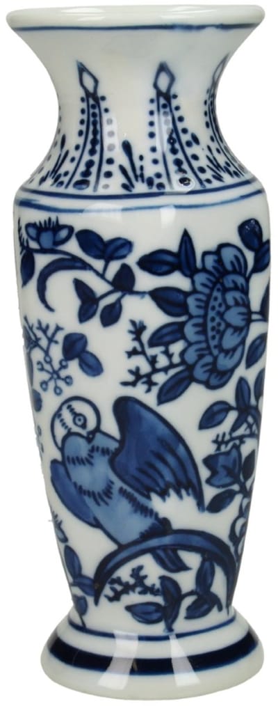 Vaasje porcelein blauw 7x7x16cm