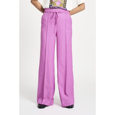 POM Amsterdam Pants - Rose Doux Striped Size: 36 | Wide-Leg & Flared Pants Outlet | Dames | Roze