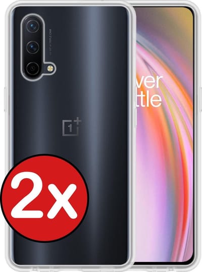 Hoesje - 2 Stuks - Geschikt voor OnePlus Nord CE - Sterk & Shockproof - Telefoonhoes - Back Cover - Case Siliconen - Telefoon Hoes - Transparant