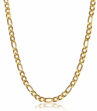Figaro Ketting Zilver / Goud kleurig - Staal - 4,5mm - Kettingen Heren Dames - Schakelketting - Papa Cadeau Voor Mannen - Vaderdag
