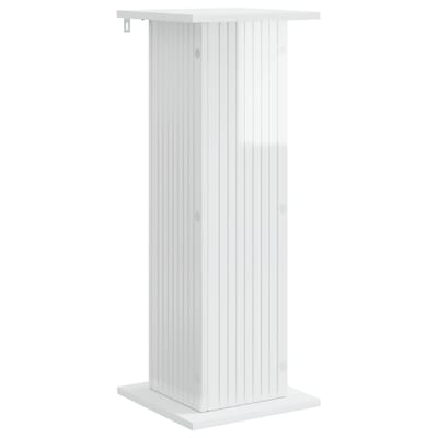 vidaXL - Plantenstand - Hoogglans - Wit - 30,5 - x - 30 - x - 80,5 - cm - Bewerkt - hout