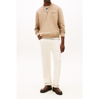 Tommy Hilfiger Modern Agraphic Half Zip Coastal Taupe Taglia: S | Maglioni a maglia Outlet | Uomo | Nero
